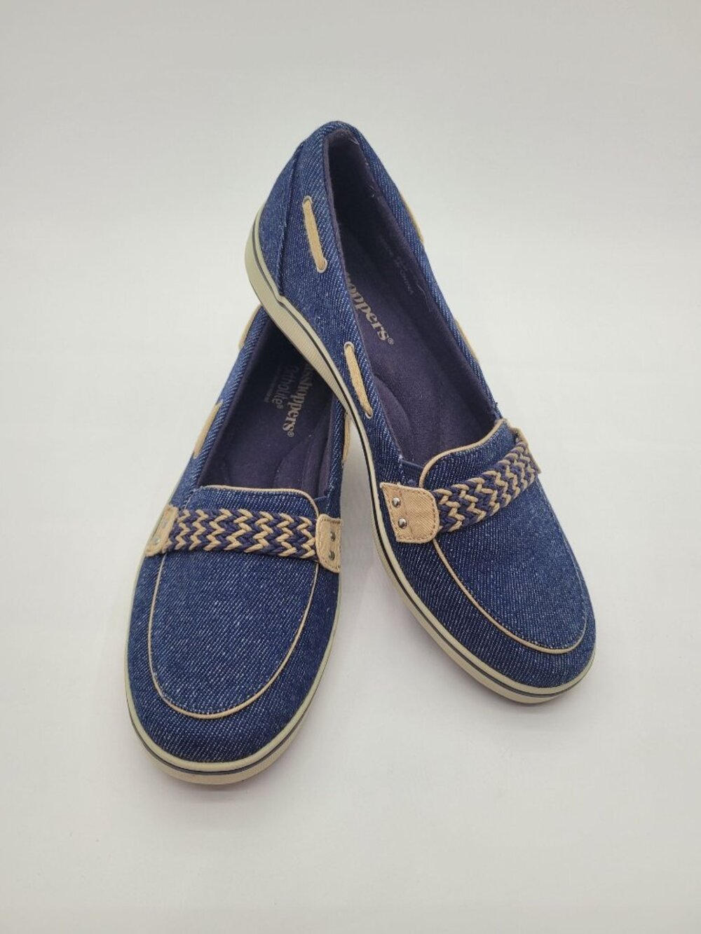 Pristine Grasshoppers Ortholite Comfort Nautical Slip on Loafers Navy Size 6.5
